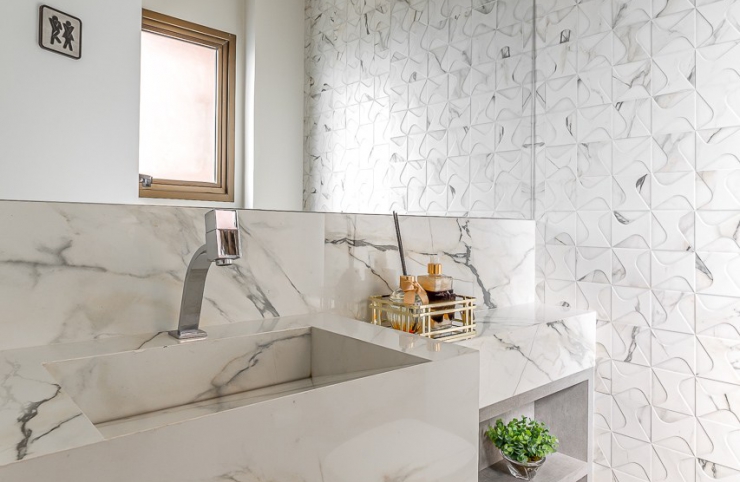 Encimera de Ba�o en M�rmol Calacata Gold