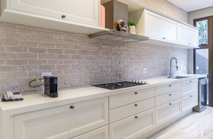 Encimera de Cocina en Cuarzo Blanco